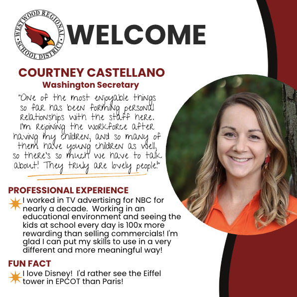 Meet Courtney Castellano, our new Secretary at Washingon School!
