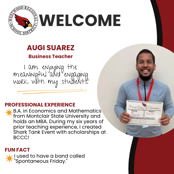 Meet Augusto Suarez, our new Business Teacher!