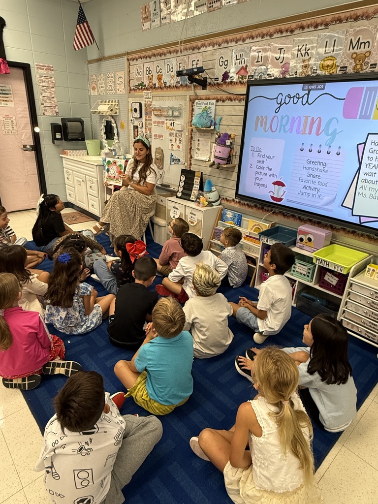 2nd graders and teacher