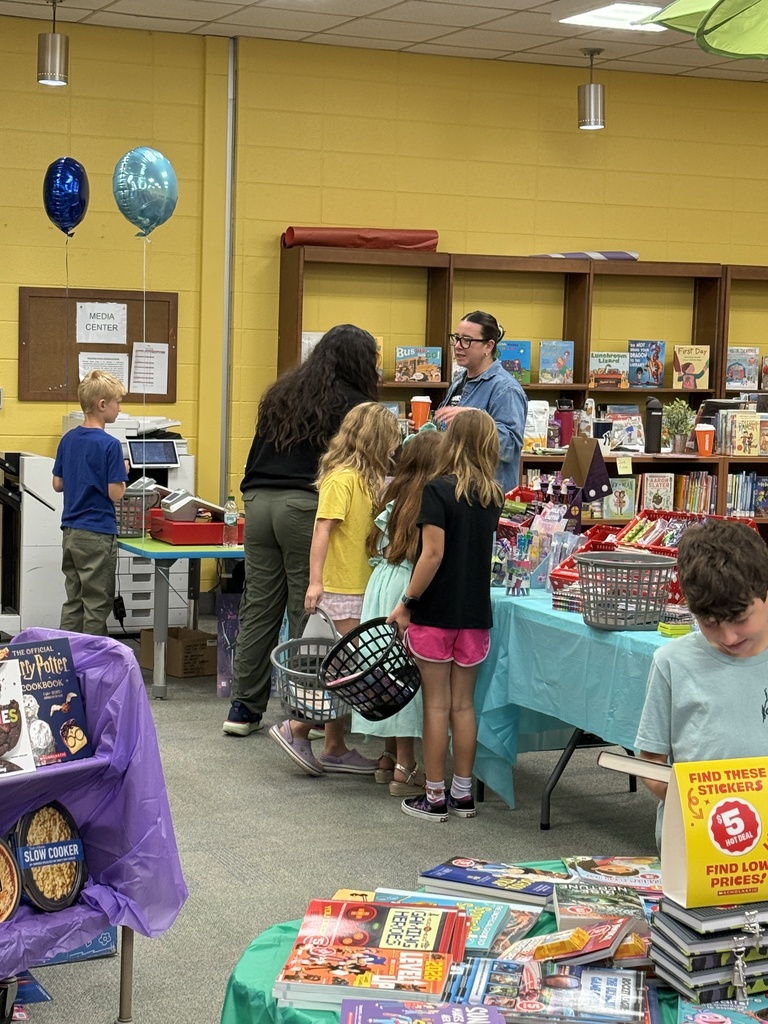 students at book fair