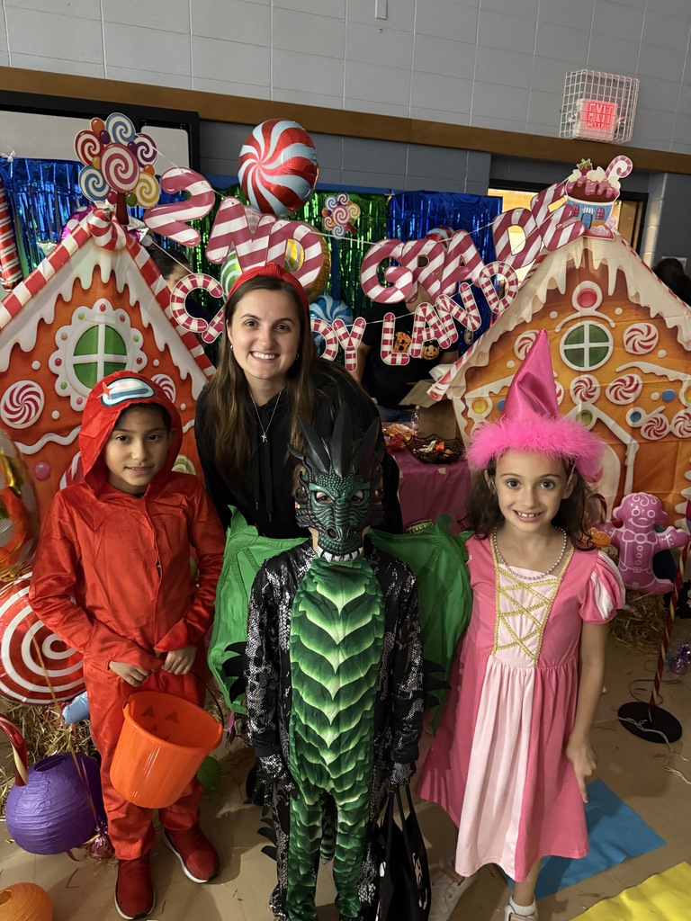 teacher and students in costume