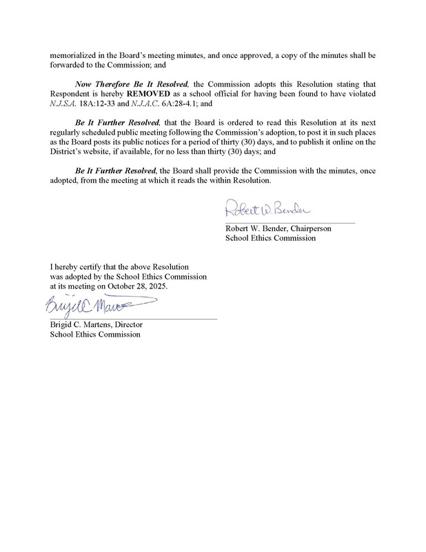 Mandated School Ethics Commission Posting