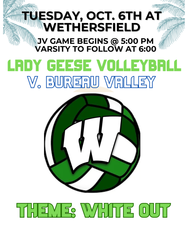 White Out theme for volleyball on Tuesday night at HOME