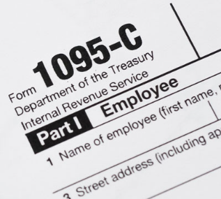 Photo of corner of Form 1095-C