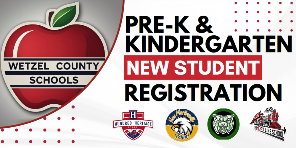 Pre-K & Kindergarten New student Registration with school logos