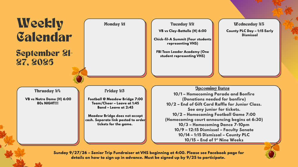 Week of 9/21-9/27
