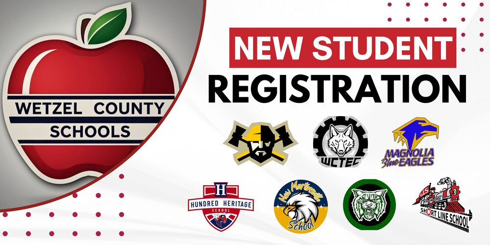 Pre-K & Kindergarten New student Registration with school logos