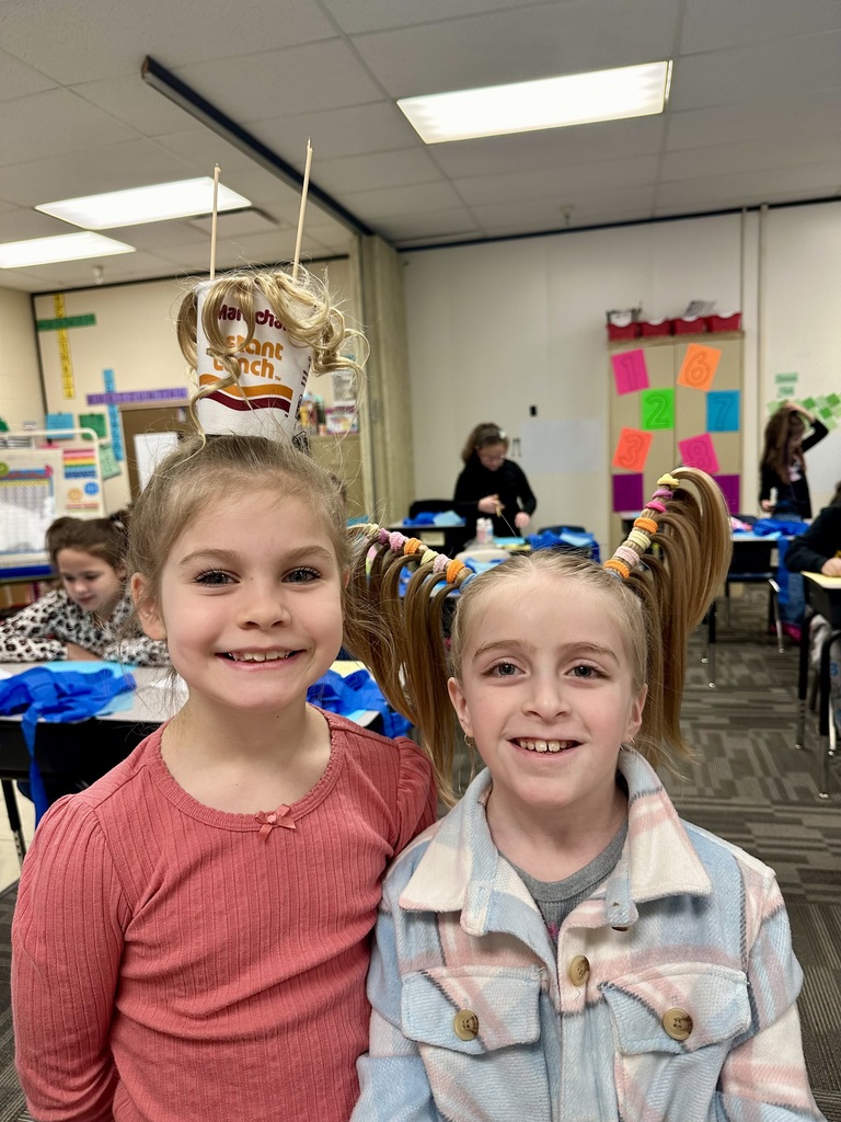 A group of students showing off their crazy hair. 