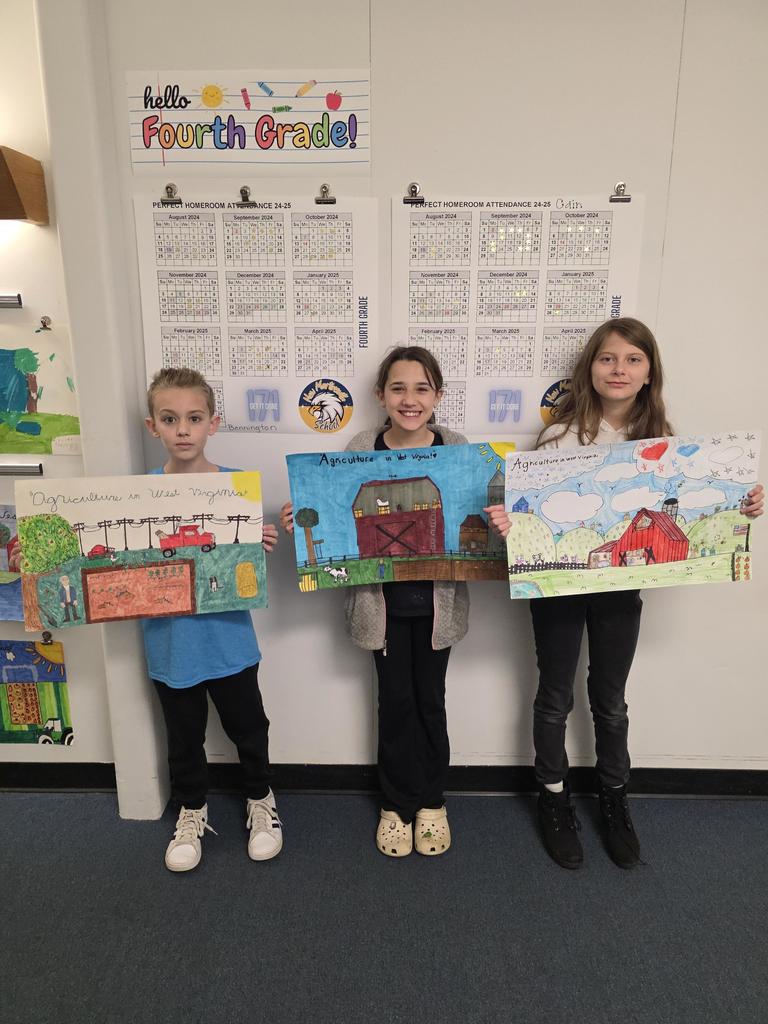 Top three students for the poster contest.