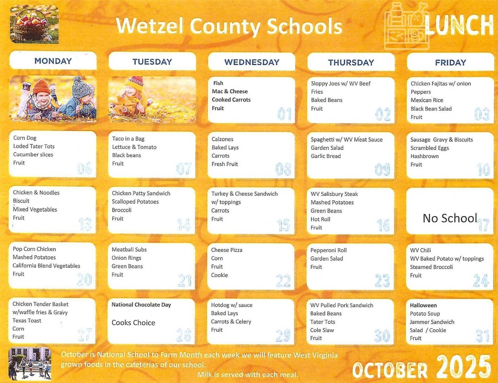 October Lunch Menu