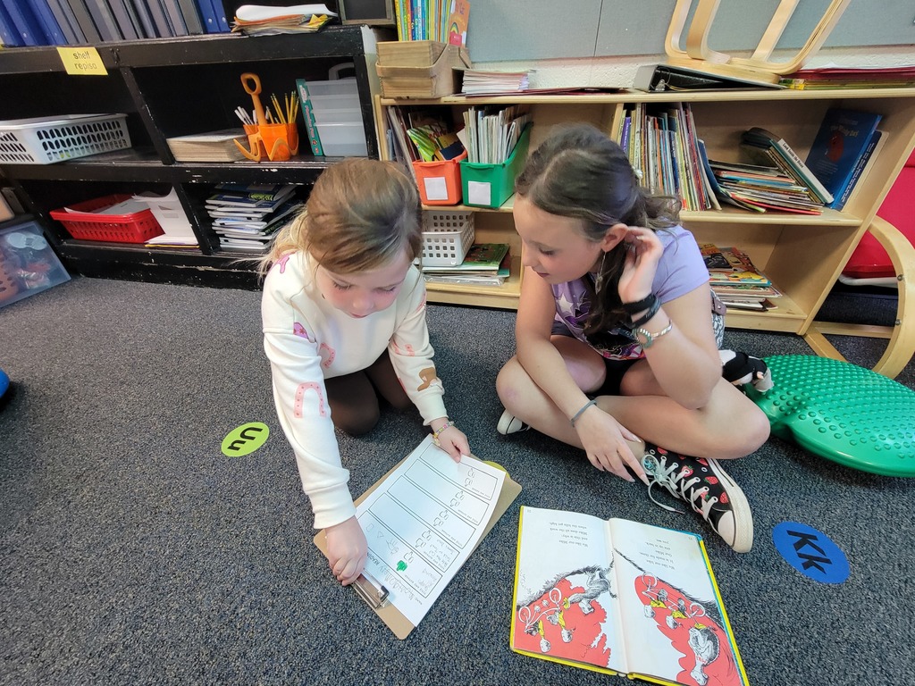 Mrs. Blake's third-grade student and Mrs. Standiford's Kindergarten student. 