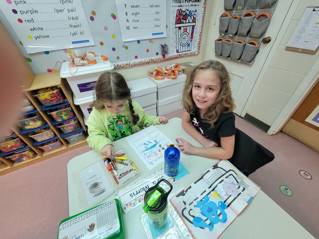 Mrs. Blake's third-grade student and Mrs. Standiford's Kindergarten student. 