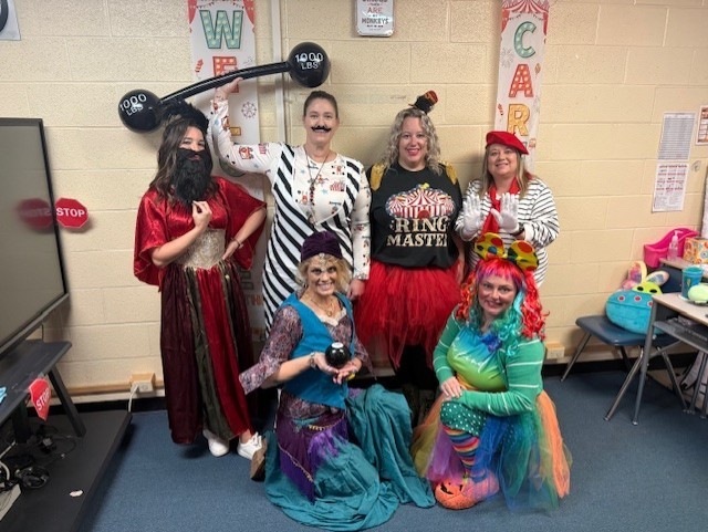 people dressed like circus folks