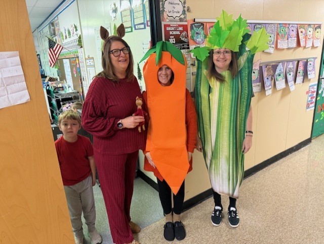 red pajamas and veggies