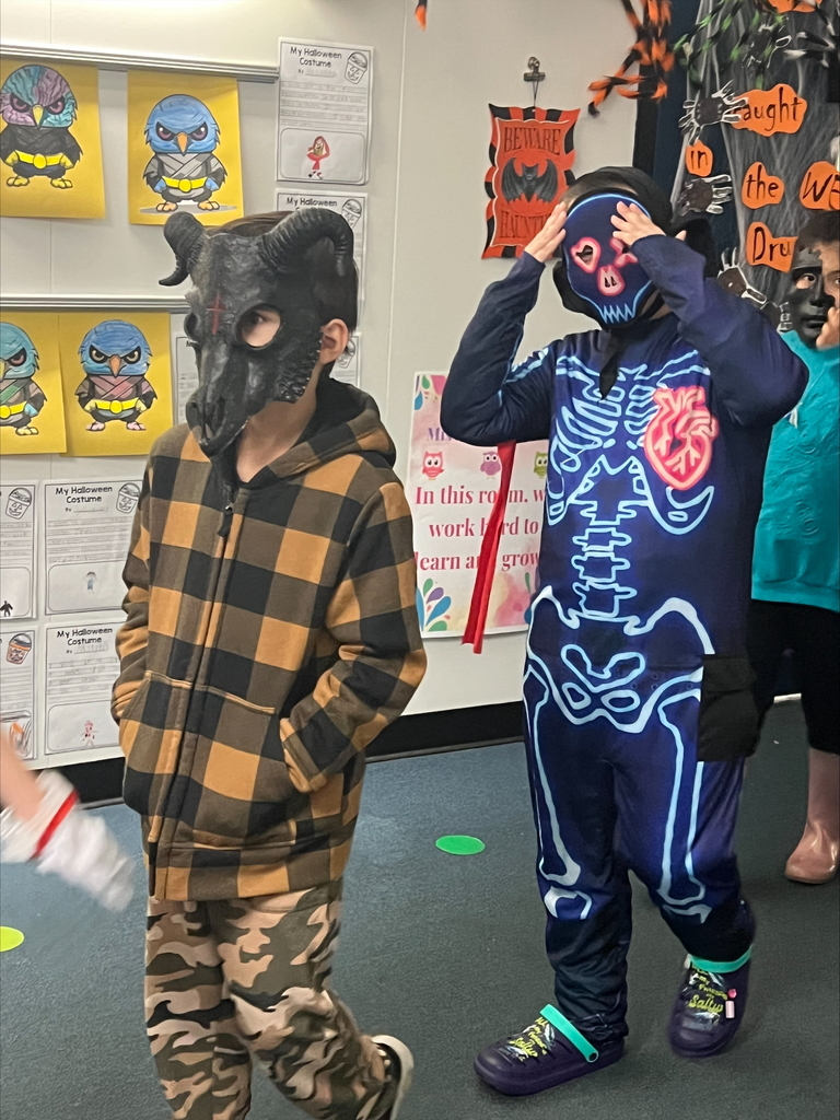 The second graders entertained us with a Halloween 🎃 parade in costume today. Some were spooky, ☠️ some were bootiful, 👻 some were square, 👾 some were clowning around, 🤡 and some were protectors, 👮🏻but they were all adorably having a great time!