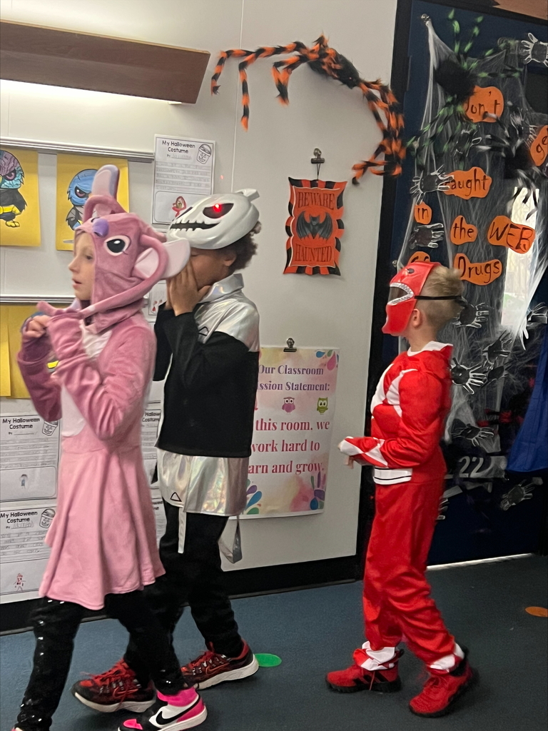 The second graders entertained us with a Halloween 🎃 parade in costume today. Some were spooky, ☠️ some were bootiful, 👻 some were square, 👾 some were clowning around, 🤡 and some were protectors, 👮🏻but they were all adorably having a great time!