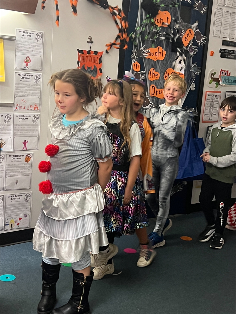 The second graders entertained us with a Halloween 🎃 parade in costume today. Some were spooky, ☠️ some were bootiful, 👻 some were square, 👾 some were clowning around, 🤡 and some were protectors, 👮🏻but they were all adorably having a great time!