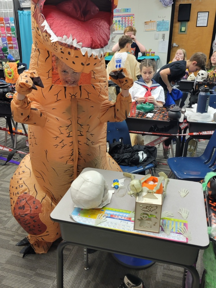 Student showing off their desk decorations. 