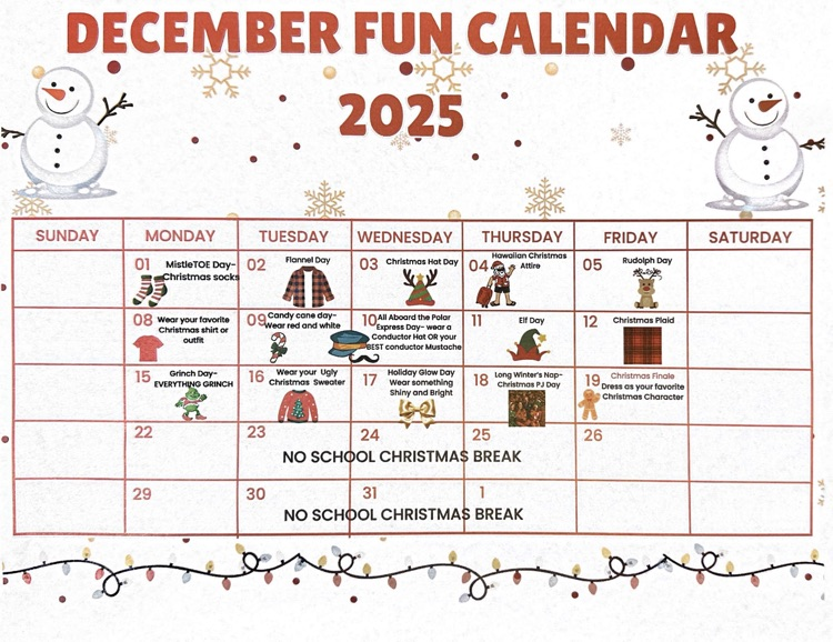 Dec fun day calendar