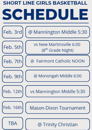 Updated Girl's Basketball Schedule
