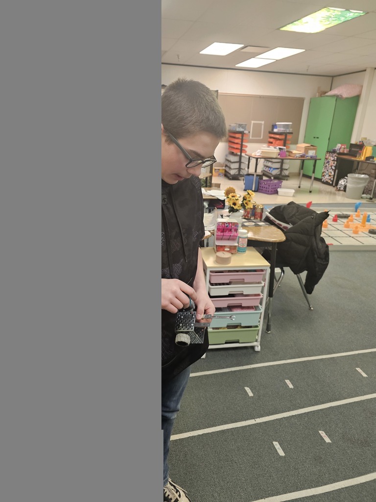 Students in Miss Landis's Project Lead the Way - Automation and Robotics class are learning to build and program systems to help people. Their project today was to create a cart that could be pulled on the back of a rescue bot to deliver supplies autonomous. Their prototypes had to be able to carry at least two blocks and had to contain a wheel. Students worked in teams to design their carts.