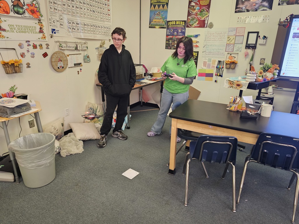 Mes Landis's Project Lead the Way class has been learning all about drones this week. They have practiced taking off and landing the drones, as well as, flying them around the room. The students have also worked in teams to create obstacle course to fly. The students have had fun and looking forward to competing in each other's obstacle courses.