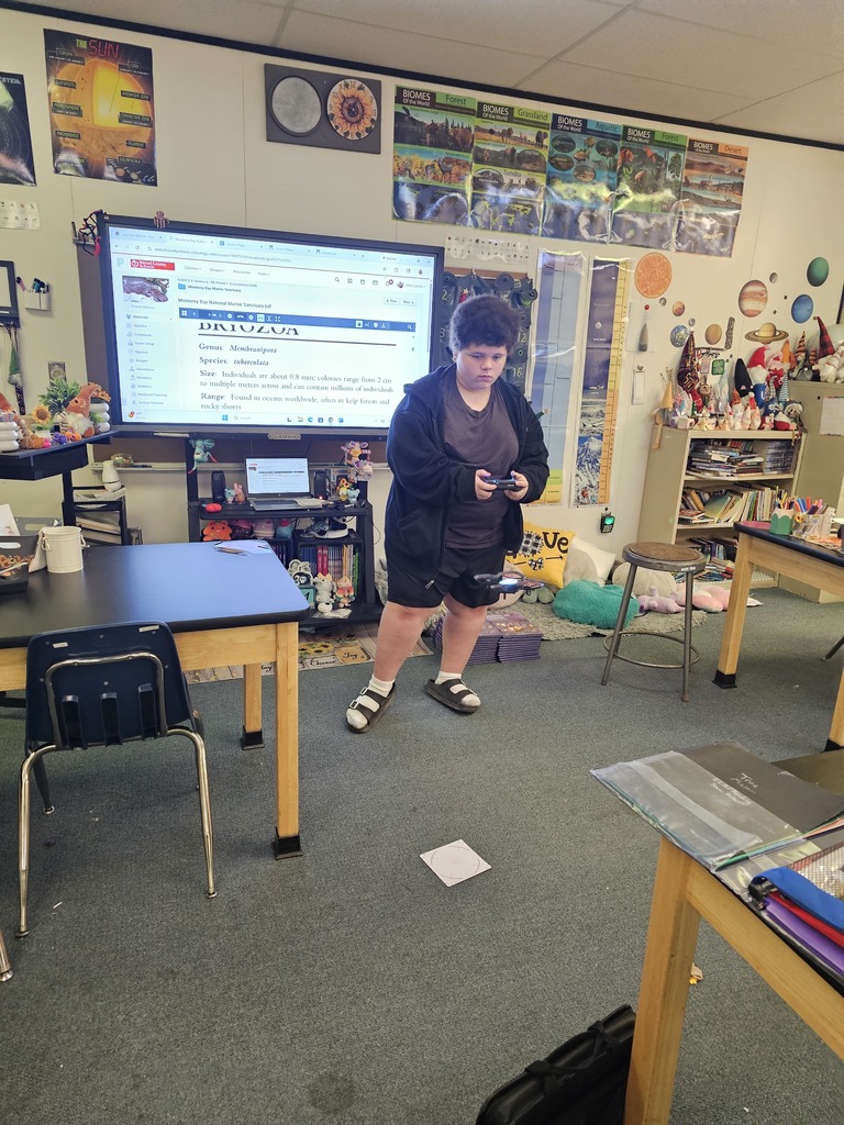 Mes Landis's Project Lead the Way class has been learning all about drones this week. They have practiced taking off and landing the drones, as well as, flying them around the room. The students have also worked in teams to create obstacle course to fly. The students have had fun and looking forward to competing in each other's obstacle courses.