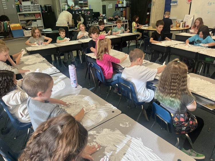 classroom spelling on desk 