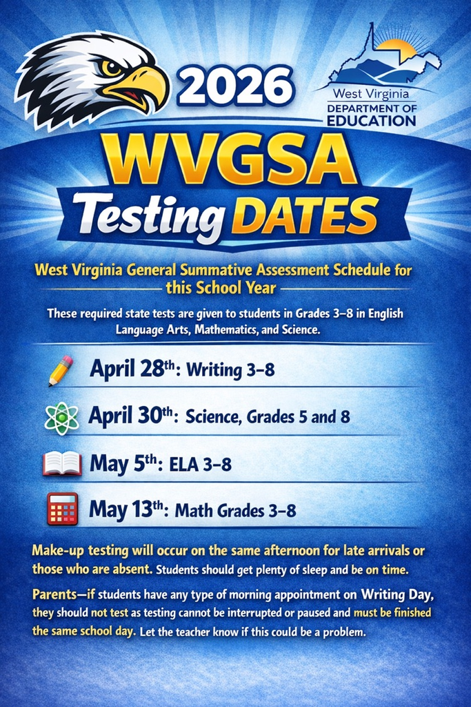WVGSA testing reminder