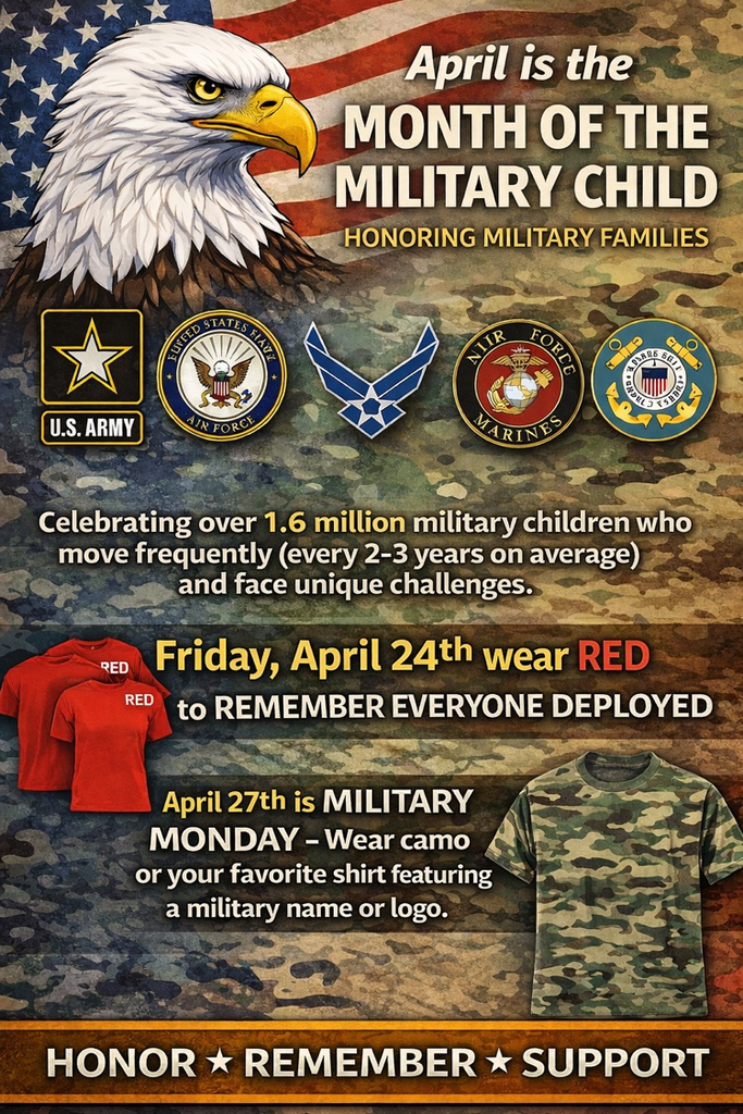 April is month of the military Child flyer 