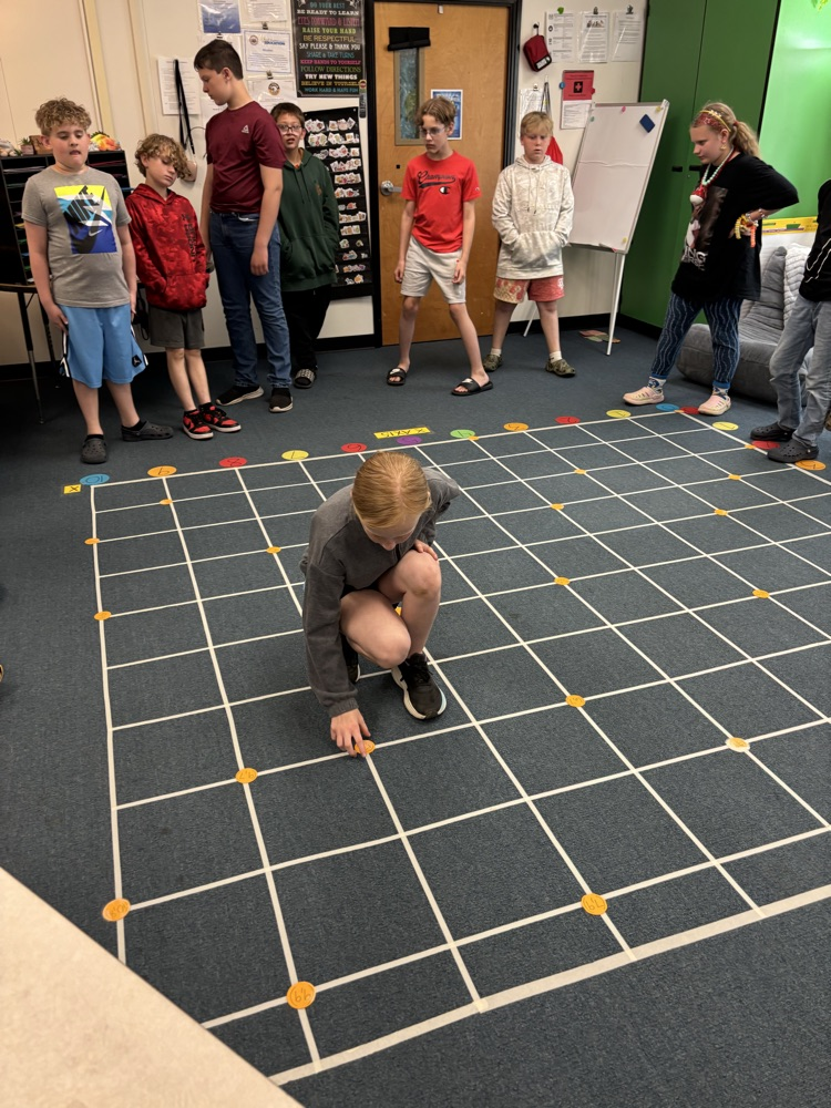 student plotting on a  graph 