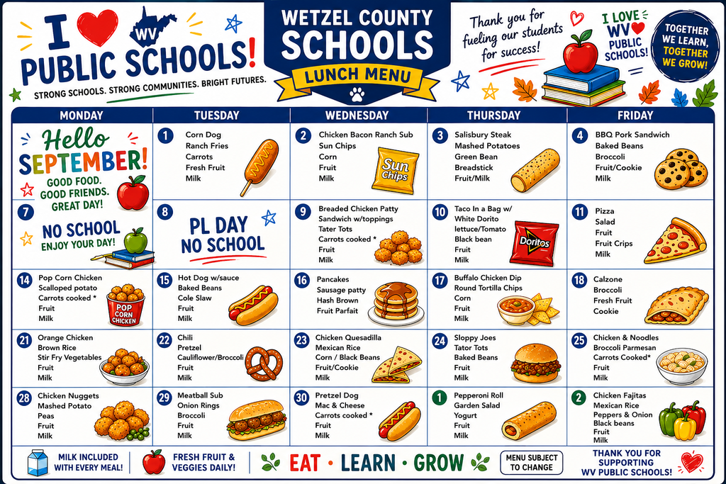 September Lunch Menu