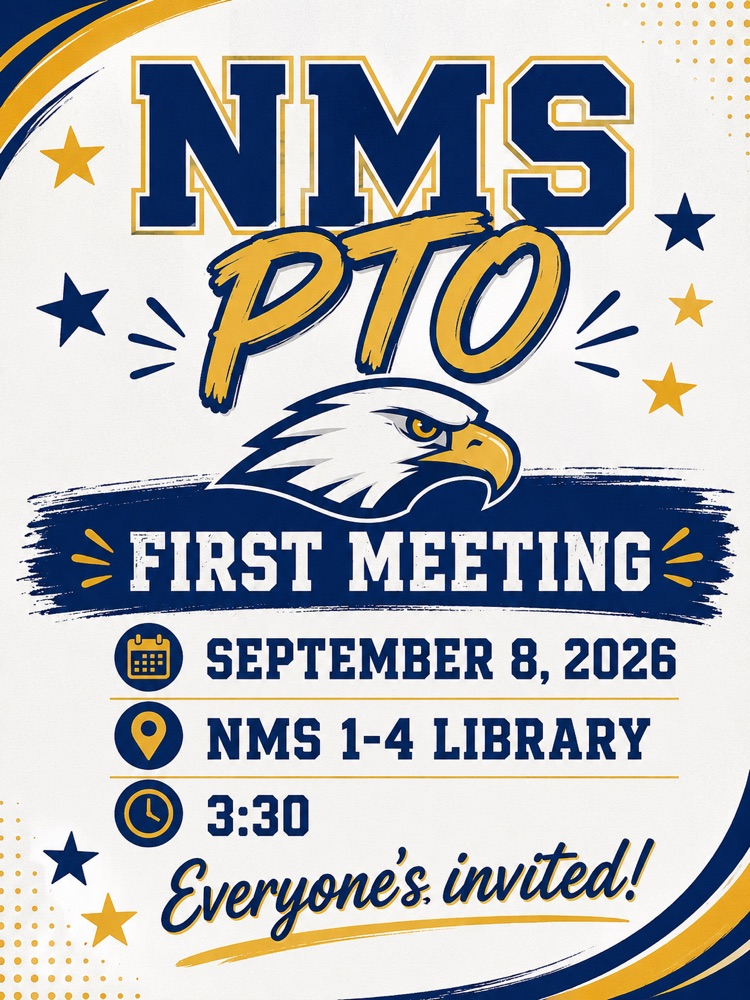 pto meeting flyer in blue and gold 