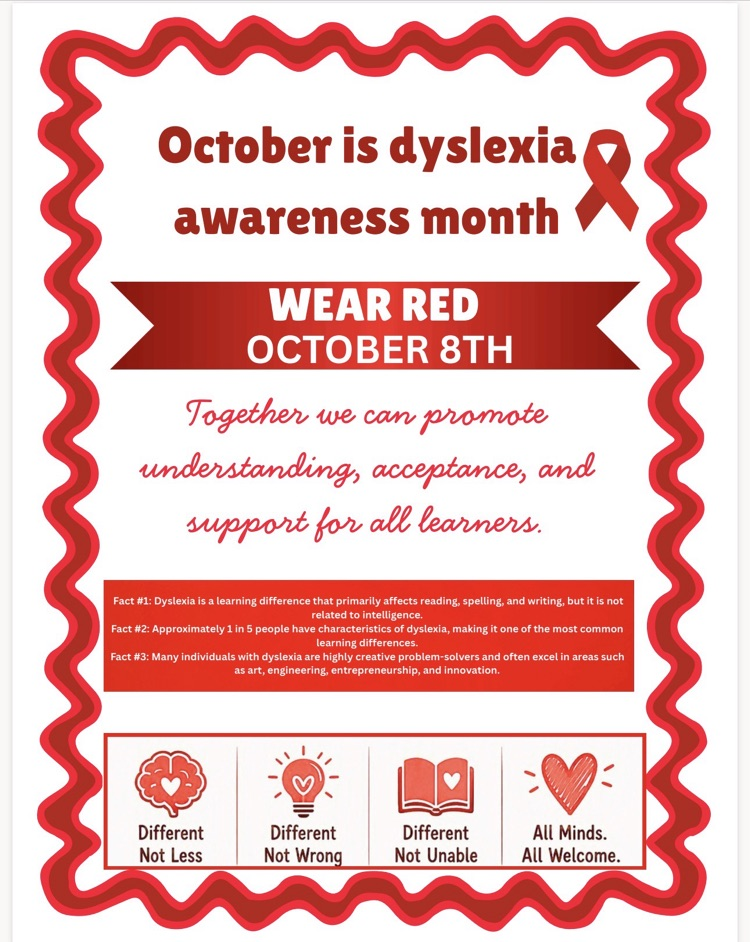 wear red on October 8 for dyslexia awareness 