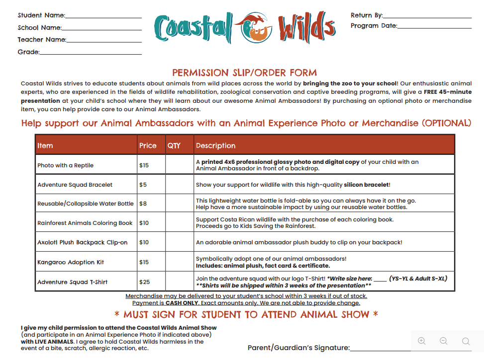 CW Permission Slip