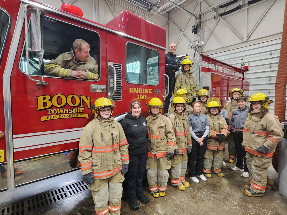 CTC Students and Donated Fire Truck