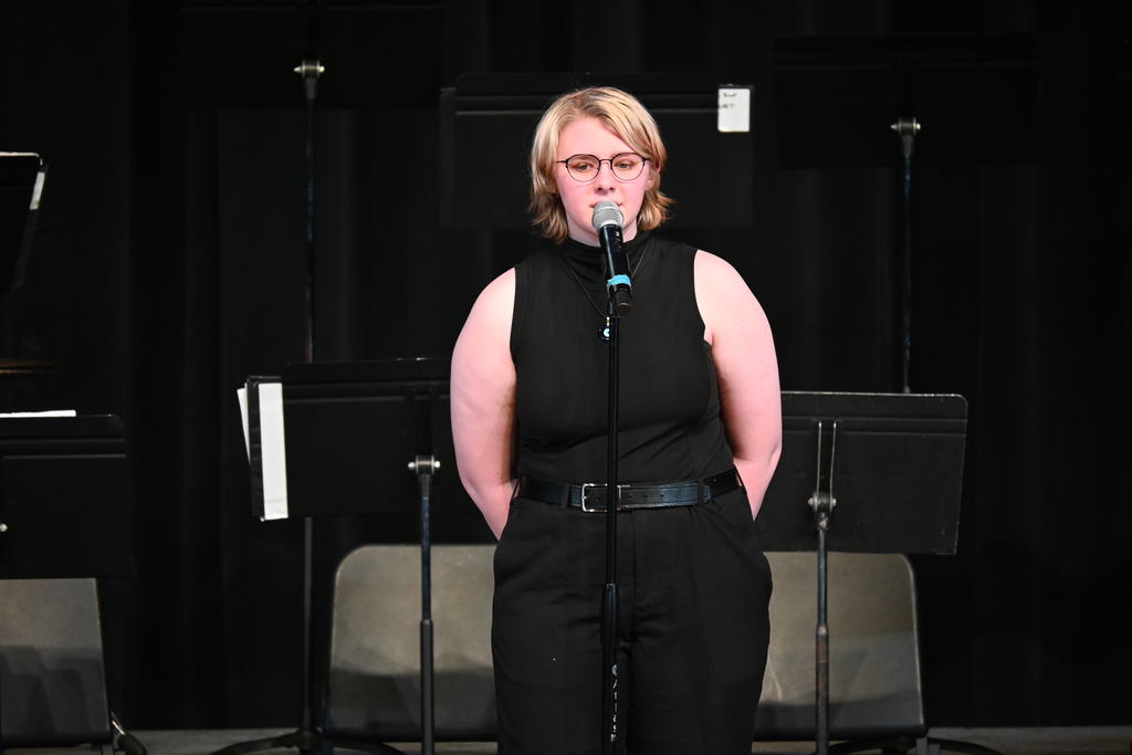 A featured solo of student during pops concert 