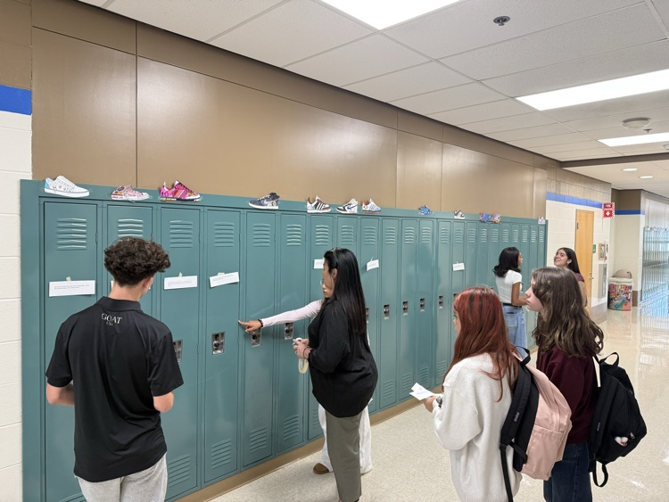 students at locker