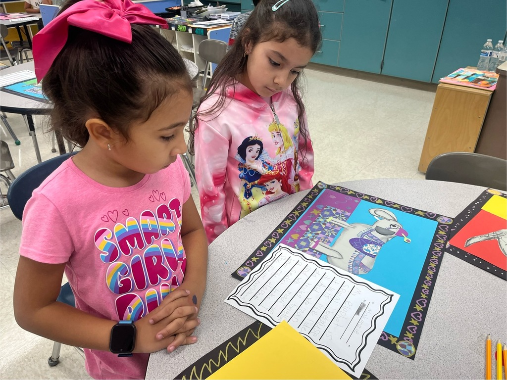 Students doing artwork