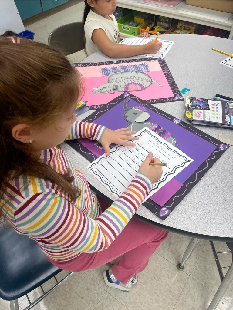 Students doing artwork