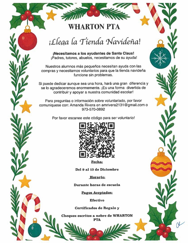 Holiday Shop Flyer Spanish