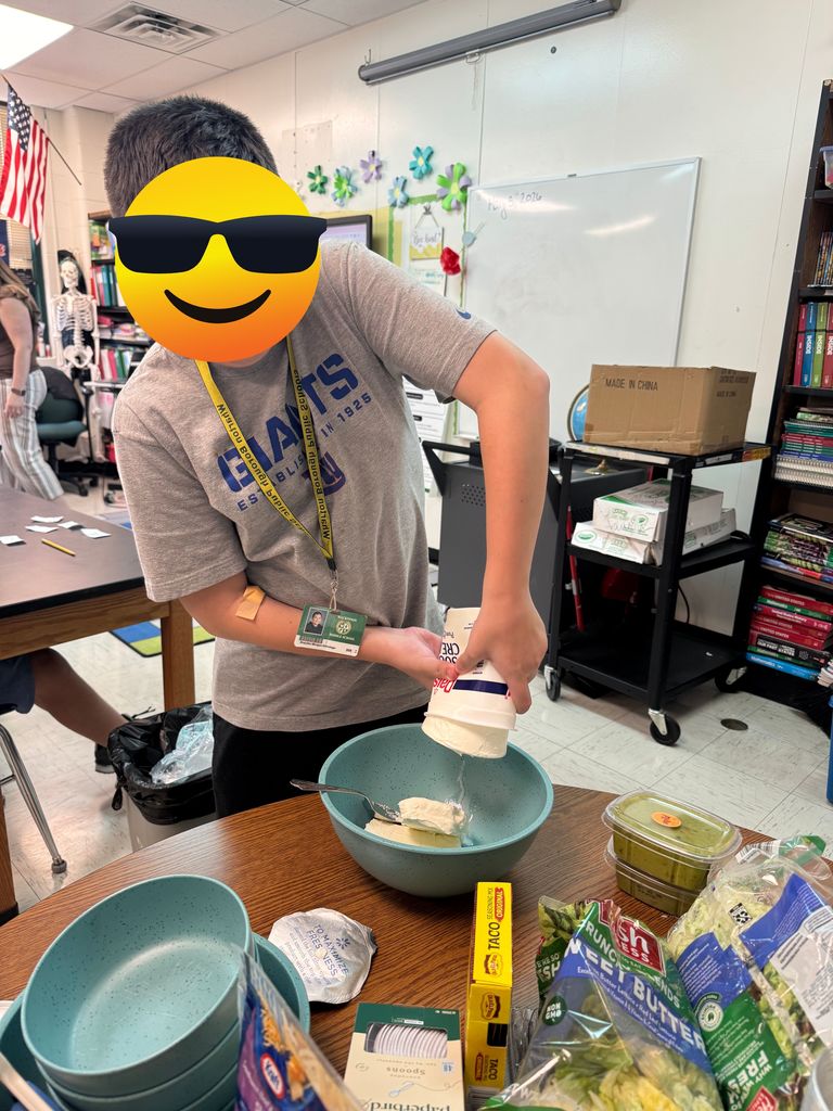 student making dip