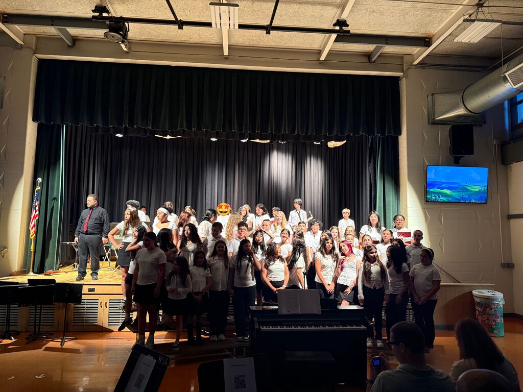 students on the stage