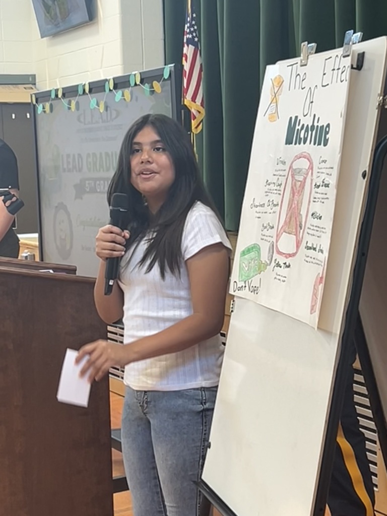 student at podium