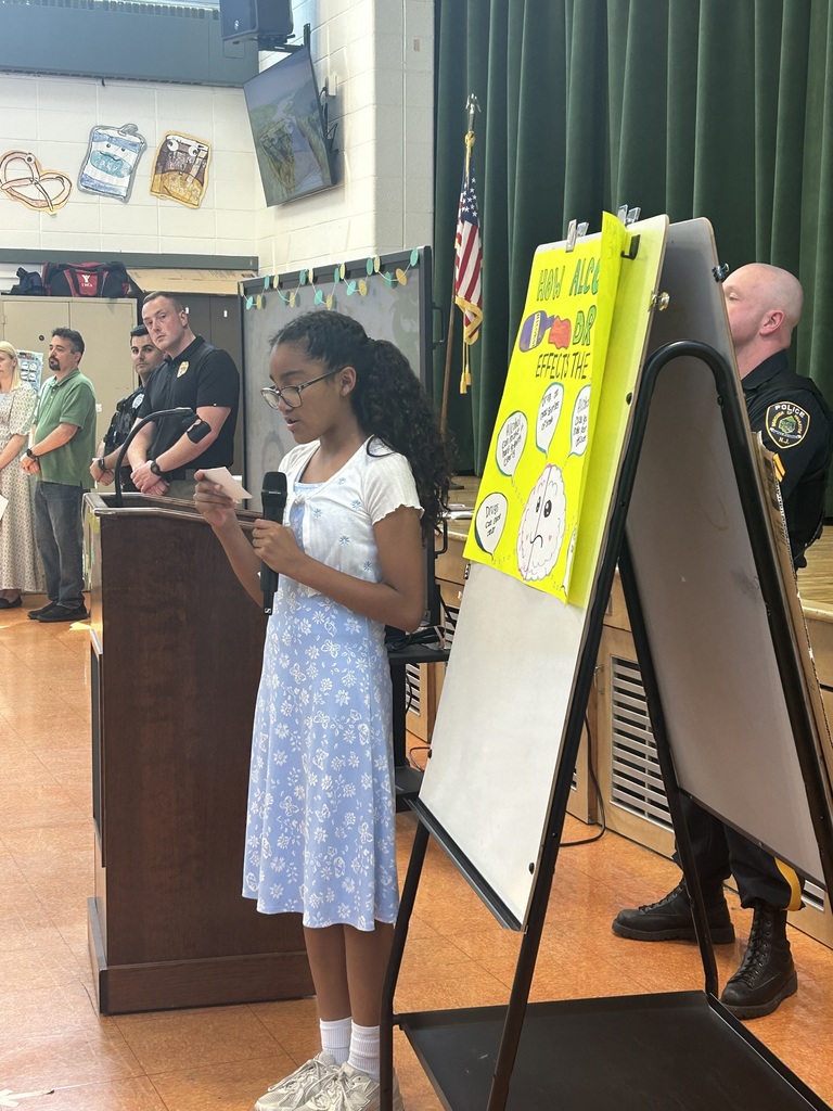 student at podium