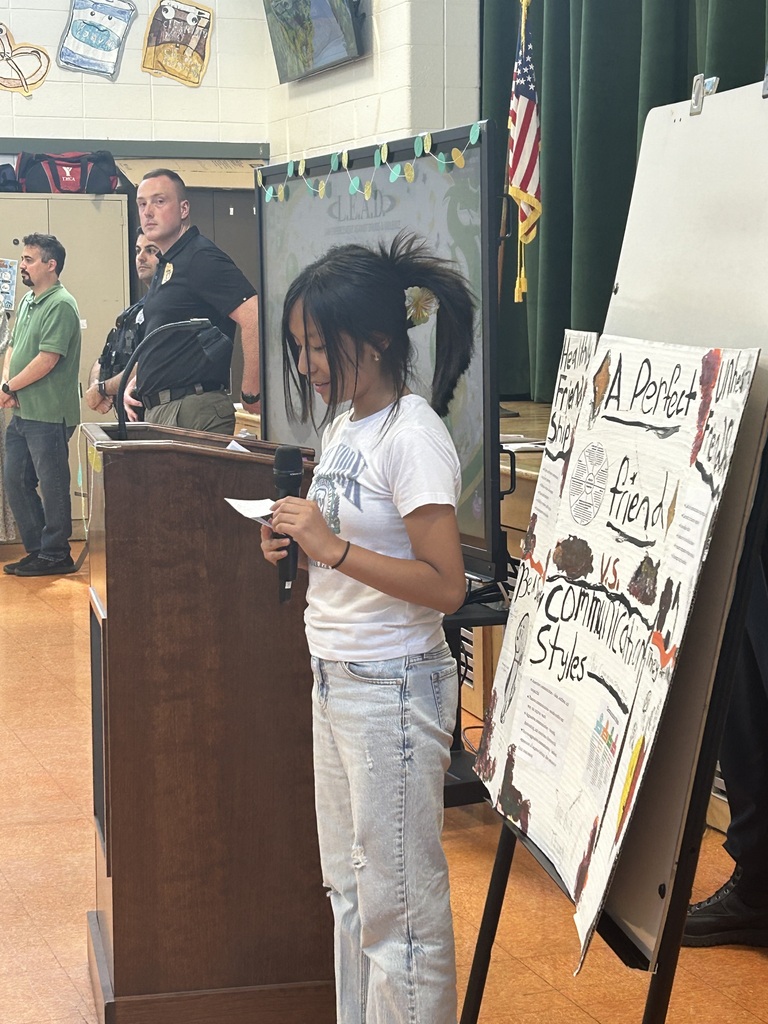 student at podium