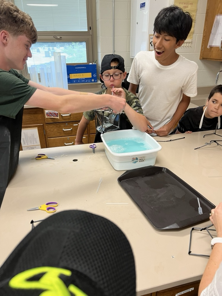 students with bubbles