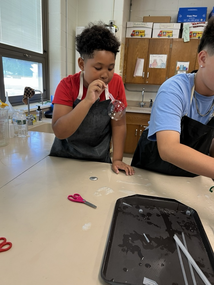 students with bubbles