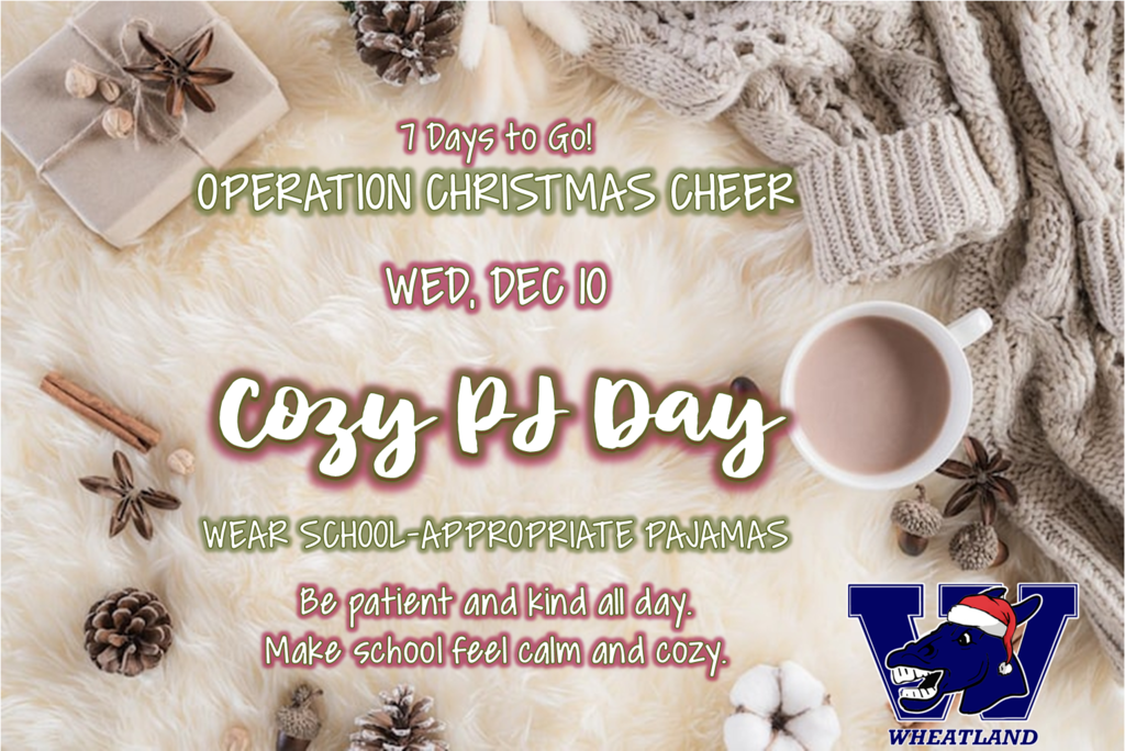 7 days to go - cozy pj day - png