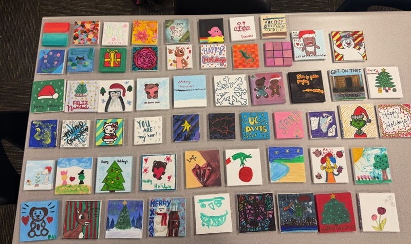 Art displayed on a table